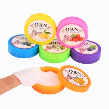 Manufacturer's nail removal wipes OBN nail polish remover wipes, nail polish remover cotton pads, 6 kinds of fruit-flavored tablets, nail care wipes wholesale