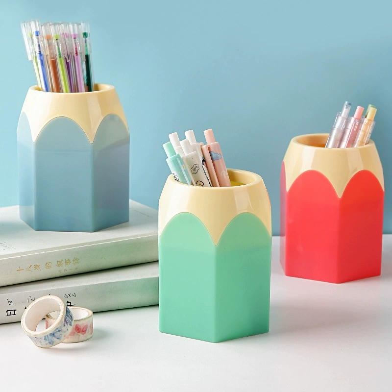 Креативная цветная карандашная головка многофункциональный цветной контрастный держатель для ручек Южная Корея творческие студенческие канцелярские принадлежности Настольный держатель для ручек