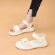 Sports Sandals for Women Summer 2025 New Style Flat-Soled Velcro Shoes for Pregnant Women with Soft Soles and Non-Slip Roman Beach Shoes