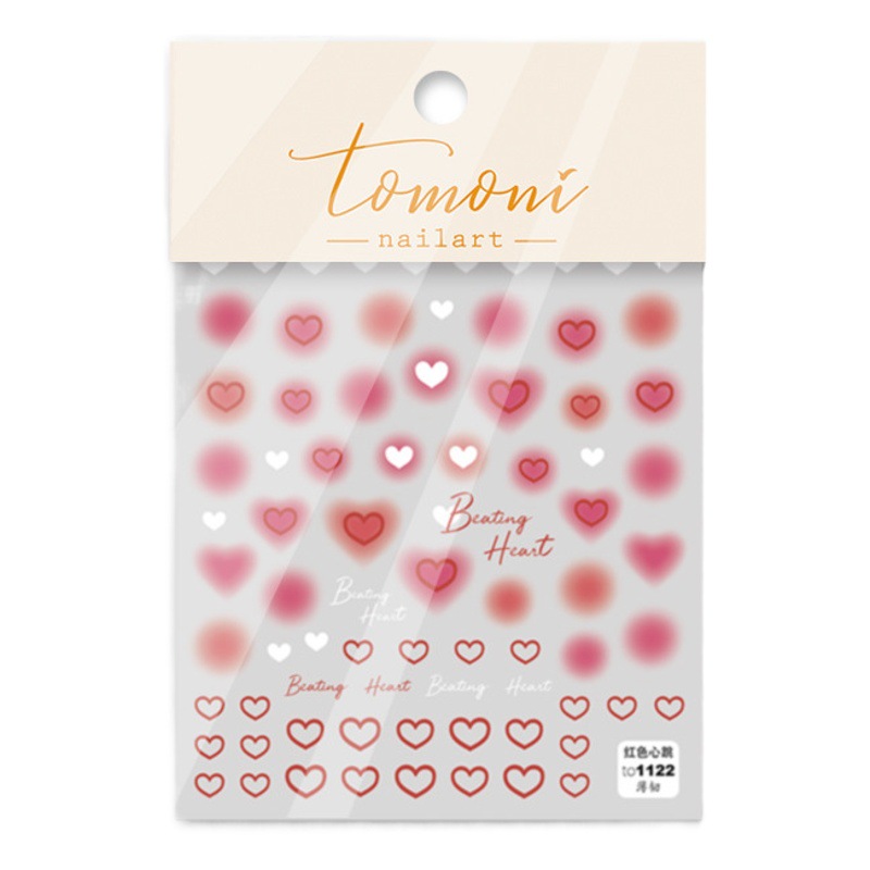 Pegatinas de rubor de uñas de celebridades en línea de estilo japonés Jade color de grasa suave melocotón francés chica floreciente amor gradiente pegatinas de uñas