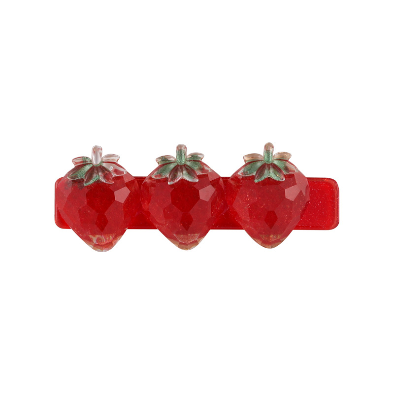 Korean style crystal grape strawberry hairpinpicture2