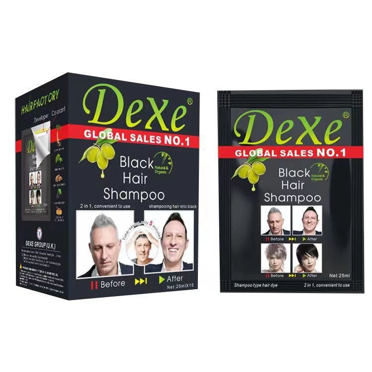 跨境一支黑Balck Hair Dye Shampoo植物染发剂膏梳洗发水染发变黑|undefined