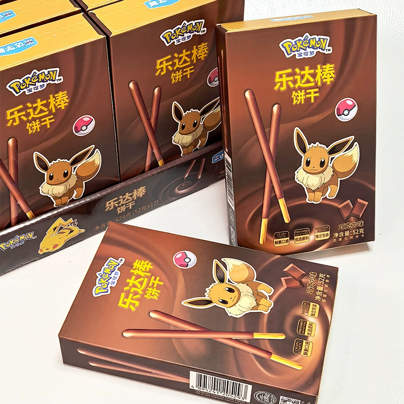 Палочка печенья из шоколада с длинной оболочкой в виде Pokémon, детский палец-десерт для детей, полезные и питательные перекусы
