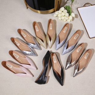 French retro niche single shoes for women spring and autumn new soft soles with skirts shallow mouth evening breeze gentle pointed toe flats