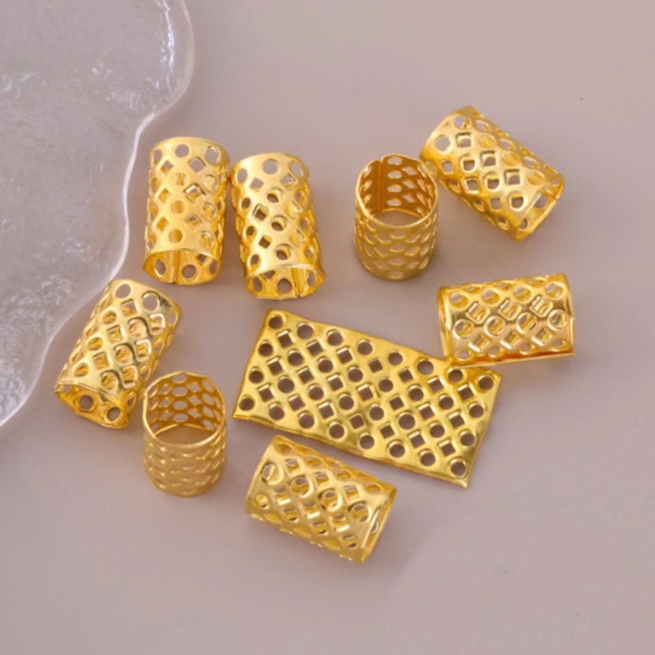 1000 Pieces/pack - Sunflower 10 * 15 Dirty Braid Buckle DIY Metal Antique Style Ring Accessories, High Ponytail Embellishment, Hairpin Rope_voghion.com