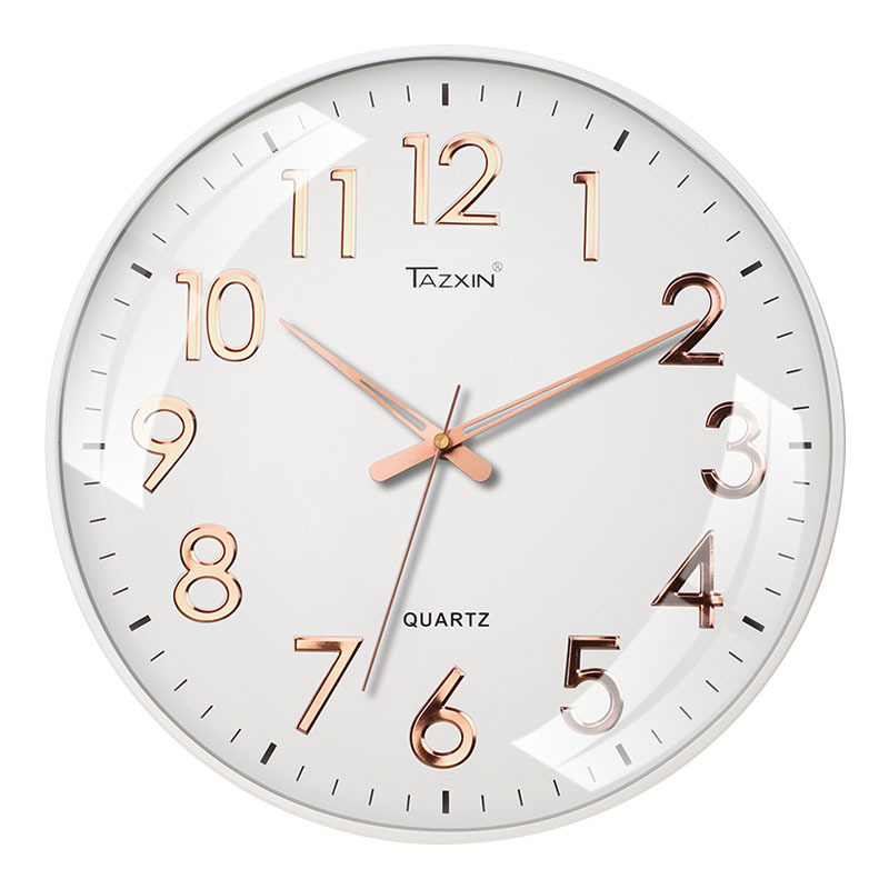 Reloj de pared en stock lote entrega sala de estar 3D digital ronda dormitorio mudo Reloj de pared reloj mudo