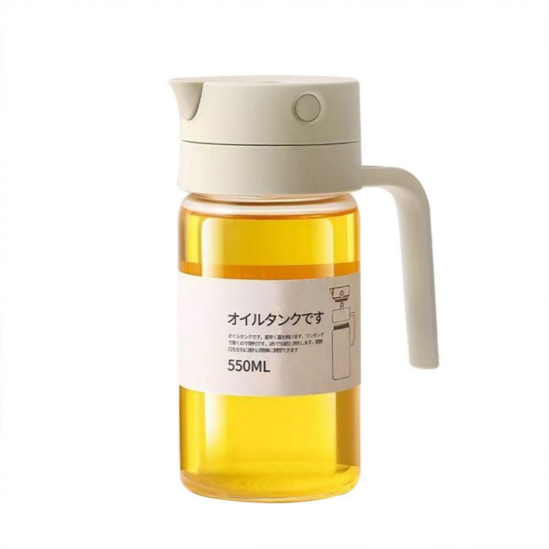 LISSA玻璃油壶大容量防漏酱油醋高硼硅按压式自动开合550ml|undefined