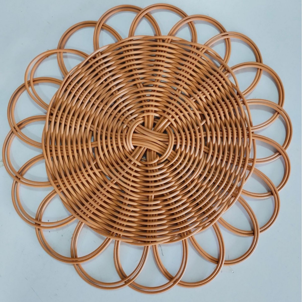 Amazon Homestay Decoración de pared Adornos Fábrica de tejido de paja Pared simple Pared redonda Hierba de ratán Sala de estar Colgante de decoración de pared