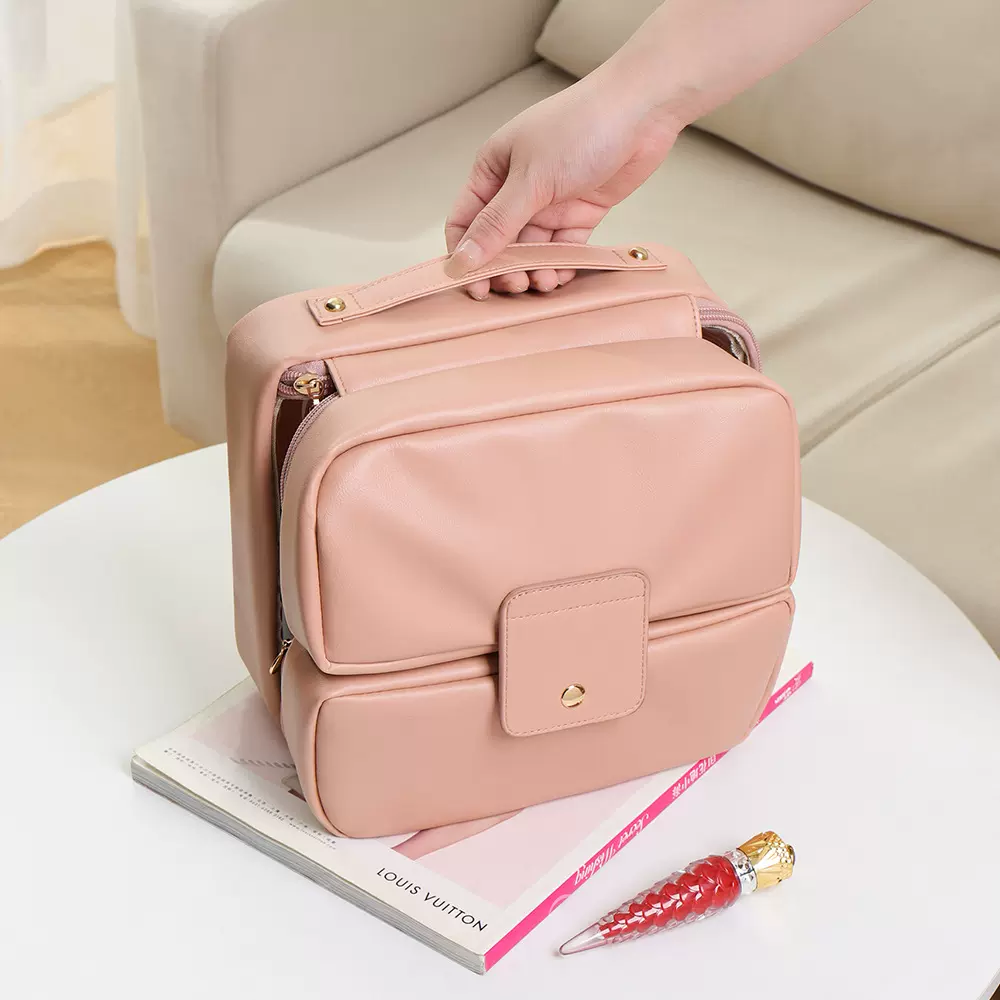 新款便携防水化妆包女洗漱化妆折叠收纳包大容量分区摆放化妆刷包