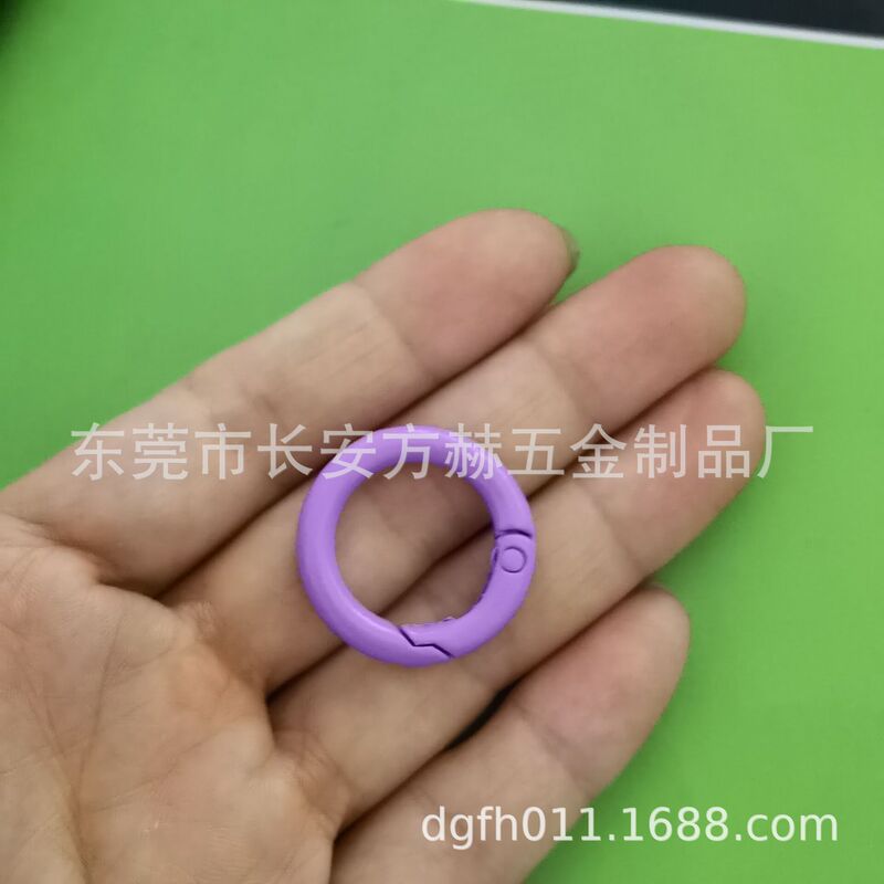 カラー金属オープンサークル焼付塗装亜鉛合金スプリングサークルカードサークルブックサークルカラースプリングバックル外径24mm|undefined