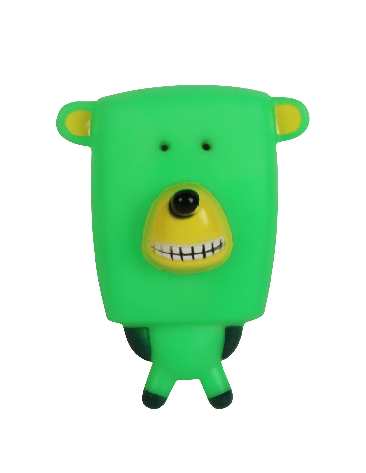 Juguete de vinilo para mascotas simulación Cabeza Cuadrada oso sonido juguete gato y perro sonido juguete de inteligencia de perro resistente a mordeduras