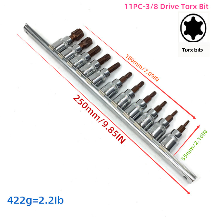DABASHOU-3/8インチ 中飛S2型花型圧入用ソケットドライバー トルクス型ビット 圧入用 自動車修理専用|undefined