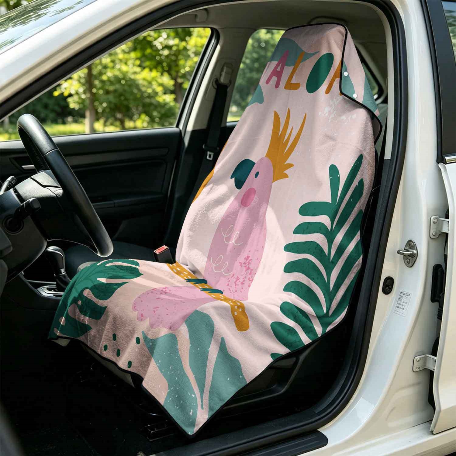 Summer bath towel and car seat cover 2-in-1, ultra-fine fiber outdoor beach and car dual-use universal seat cushion