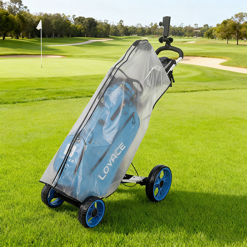 Golf Bag Rain Cover, Rain Poncho, Dustproof Protective Cover, Frosted Transparent Large Foldable Golf Bag Raincoat