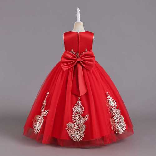 New Women's Child Bridal Gown Sparkling Train Performance Dress Party Lace Long Dress Flower Child Bridal Dress