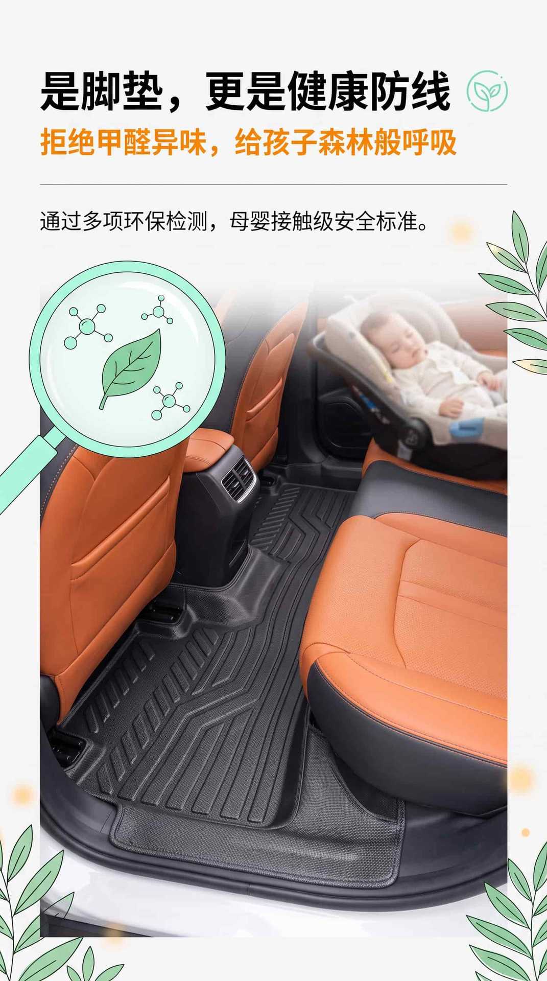 TPE floor mats for the Changan UNI-Z model, waterproof and dustproof car interior accessories, eco-friendly TPE floor mats