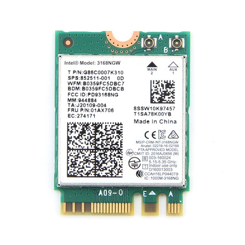3168NGW AC NGFF M2 双频 5G 无线网卡 内置 WiFi 蓝牙 4.2 一体化