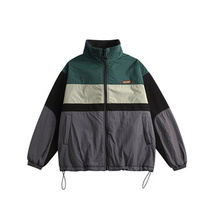 RUIIENRS x Not brand 2023 Winter new color matching granular fleece cotton-padded coat WT93405