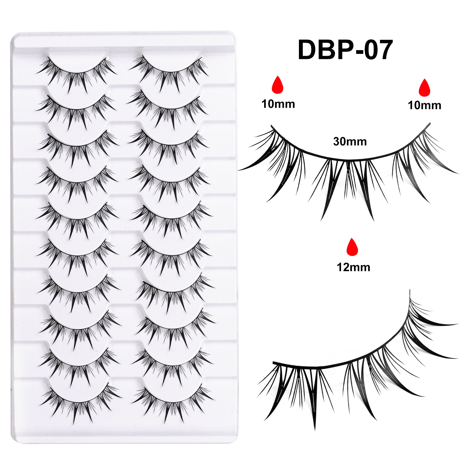 10 pares de pestañas postizas tridimensionales de tallo duro, estilo europeo y americano, pestañas en racimo completas y densas, pestañas postizas de una sola pieza para maquillaje de escenario para maquilladores.