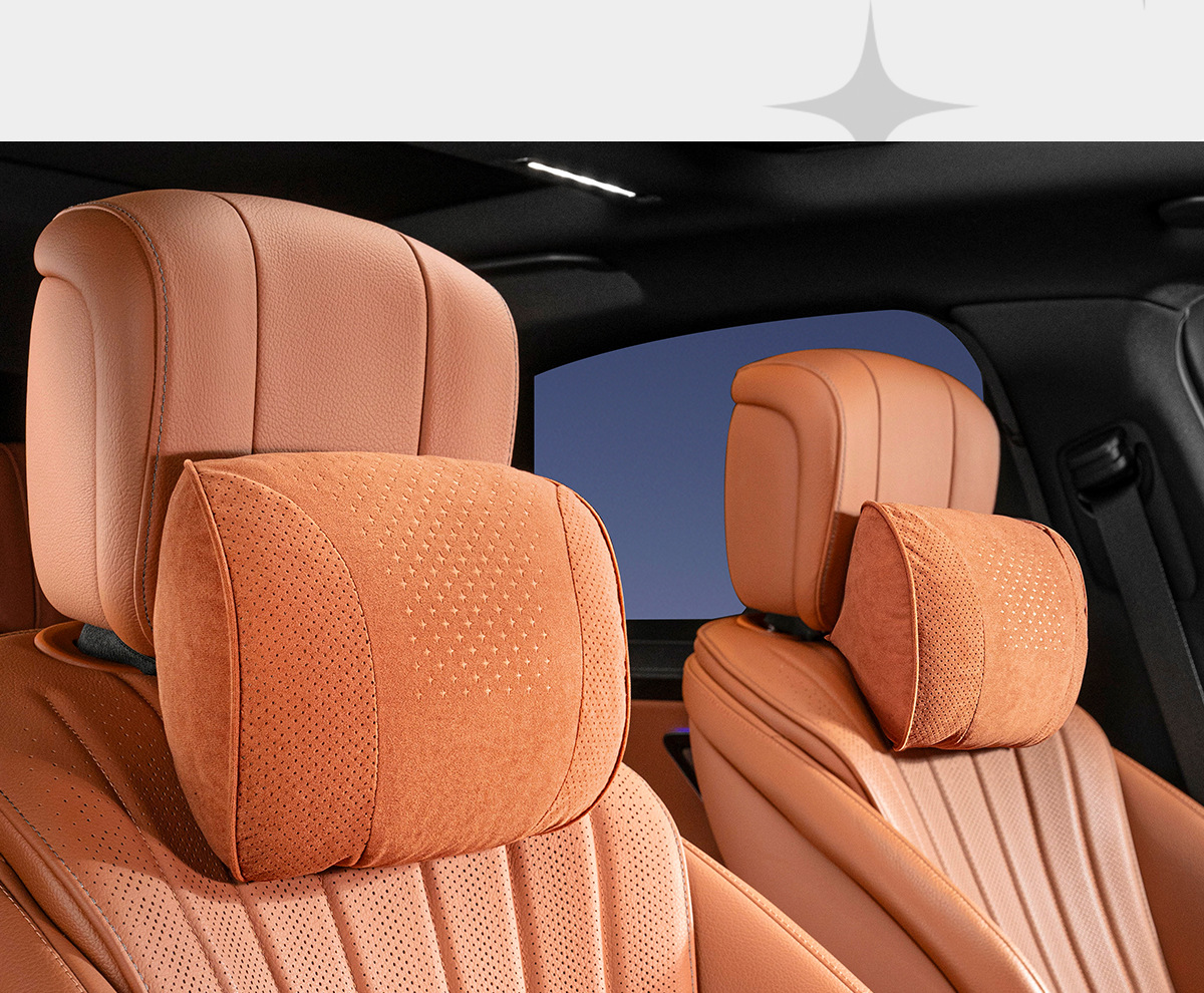 Car Headrest and Lumbar Support, Car Cushion and Neck Pillow, Suitable for Maybach, Mercedes-Benz, Toyota, Honda and General Car Pillows