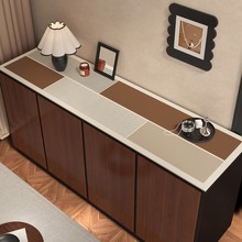 中古风餐边柜桌垫新款电视柜桌布防水防油加厚台面垫高级感玄关垫