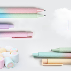 The Zanshi Cloud Cotton Candy Click Pen, CS Quick Dry Gradient Color, High Fashion Student Exam Sign-in Black Ink Pen
