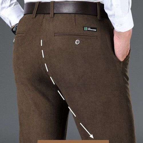 Versatile corduroy men's pants for Mid-Autumn, winter, casual pants loose dad style trendy straight-leg pants casual pants