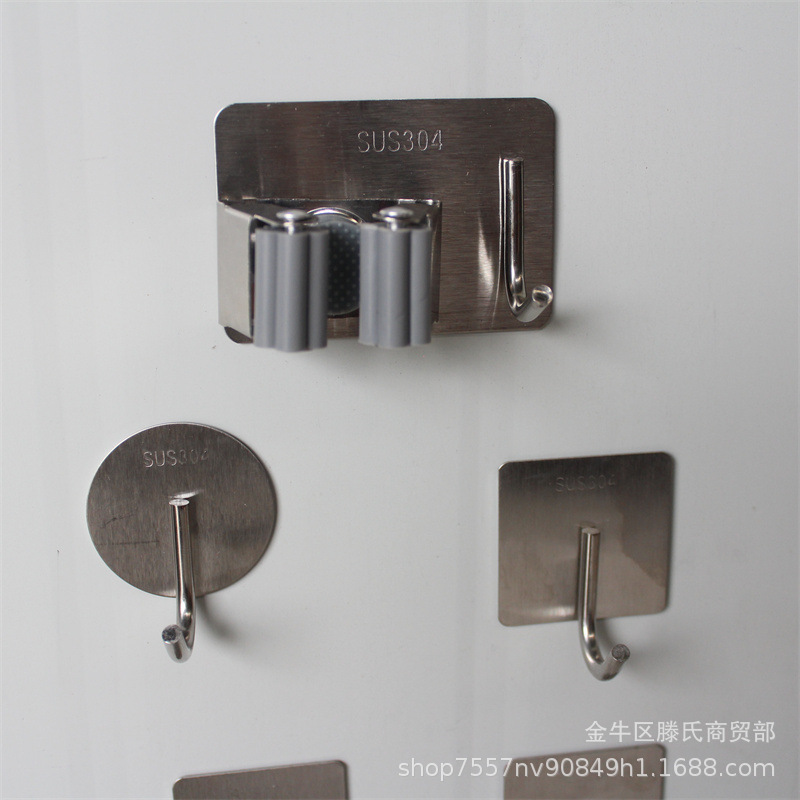 Two-Yuan Store Non-Magnetic Stainless Steel Adhesive Hooks with Adhesive Backing, Stainless Steel Integrated Hooks, Mop Hooks, Traceless Adhesive Hooks Two-Yuan Store Non-Magnetic Stainless Steel Adhesive Hooks with Adhesive Backing, Stainless Steel Integrated Hooks, Mop Hooks, Traceless Adhesive Hooks