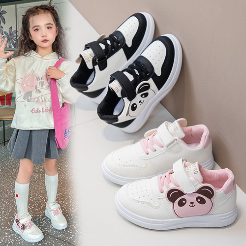 Children's board shoes 2025 Spring casual sports shoes for boys school panda board shoes for girls white shoes