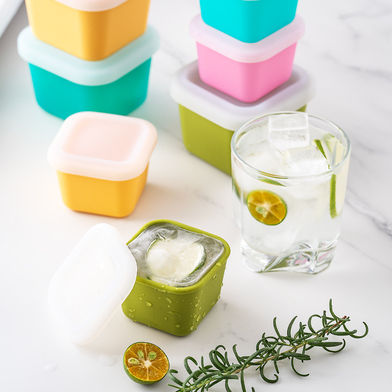 80ml/180ml パッションフルーツ包装箱 シリコン保存箱 離乳食サプリメント箱 ワンバイトアイスキューブ シングルアイスキューブ|undefined