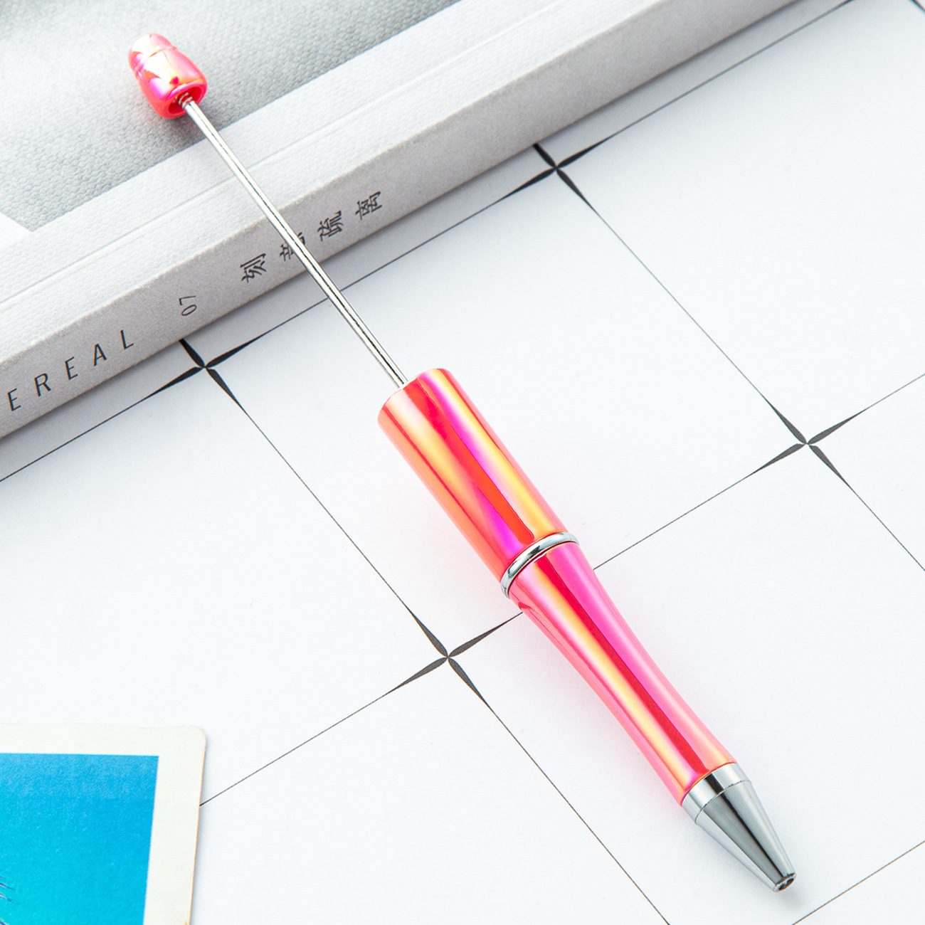 Inventario de bolígrafo de plástico mayorista creativo DIY manuales bolígrafo de plástico UV gradiente nuevo bolígrafo de bola