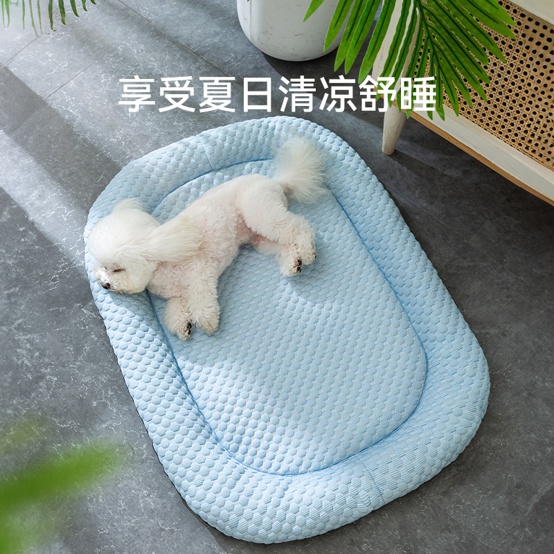 Perro de primavera y verano guisantes de hielo 3D estera fresca perrera gato nido mediano y pequeño perro peluche mascota nido transpirable cama del perro