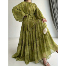 A 13036 Chiffon round neck robe dress ѩ��Բ����������ȹ