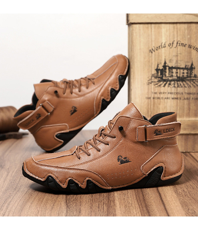 Bốt Martin nam cổ cao dáng ngắn, mũi tròn, đế bằng, phong cách thường ngày — C8008 màu kaki, C8008 màu xám, C8008 màu đen, F8008 Màu xanh lá cây chi tiết 33