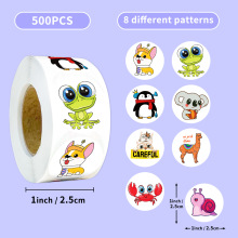 【一口价】500张/卷可爱小动物卷卷贴画跨境热卖各种pp贴纸手机壳