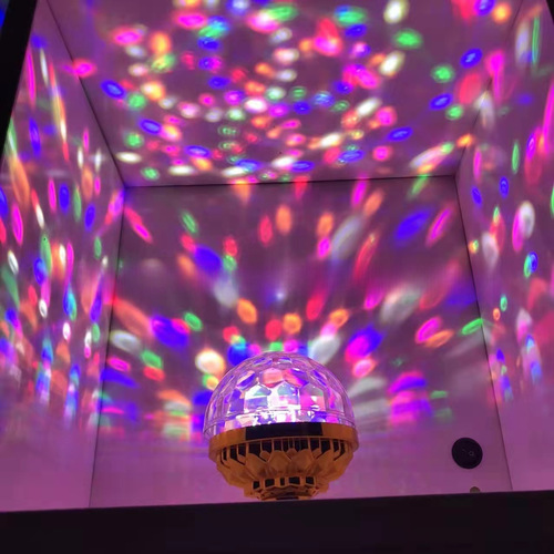 LED Colorful Rotating Crystal Golden Small Magic Ball KTV Home Party Christmas Festival DJ Dancing Atmosphere Stage Light