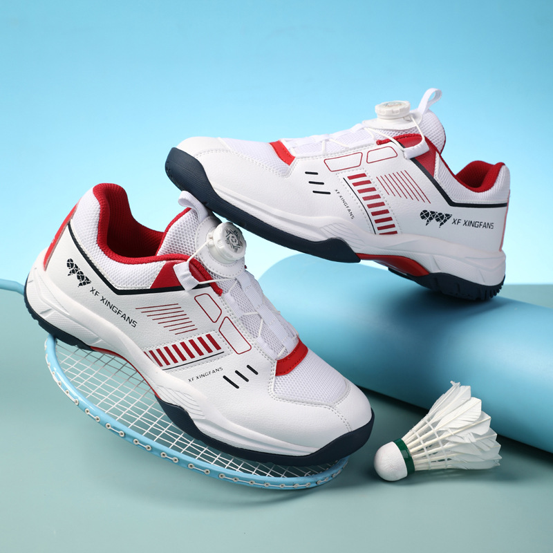 Nuevos zapatos de bádminton transfronterizos para hombres y mujeres entrenamiento de competición profesional antideslizante de malla ventilada zapatillas de vuelo