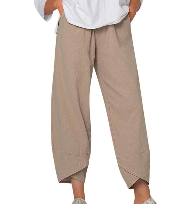 Lino de bambú 2023 nueva primavera suelta moda Impresión digital directa la fábrica pantalones casuales verano