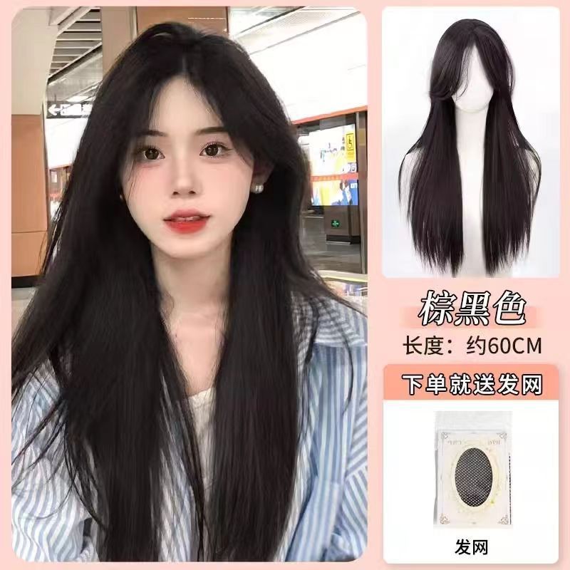 Ruolan Xuchang 女性用ウィッグ、フルヘアスタイル、大きなウェーブのかかったロング巻き毛、ファッショナブルでナチュラルなフルウィッグ、巻き毛、フルヘッドギア|undefined