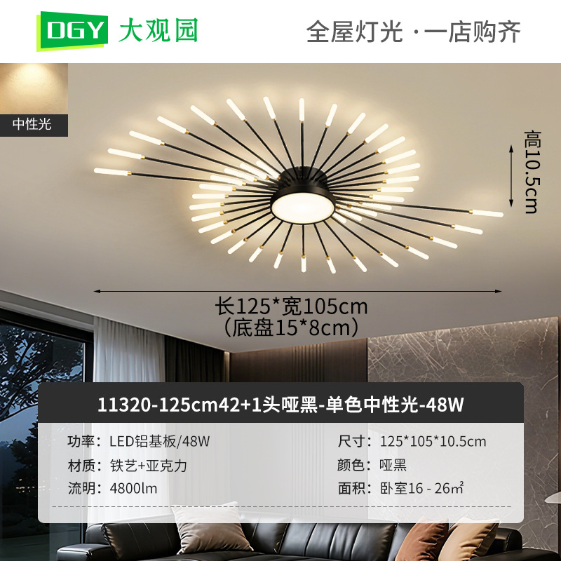 Luz de sala de estar nueva lámpara de fuegos artificiales creativa moderna lámpara de techo de dormitorio minimalista lujoso lujoso lujoso luz de sala de estar L002