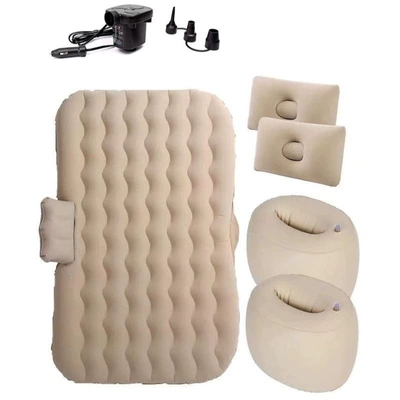 Vehicle-mounted inflatable bed back seat of a car, sleeping pad - default-huiqi-12876-flocked-beige-double-pier-car-air-pump-storage-bag-limited-time-discount