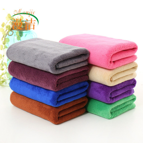 Microfiber multi-color 300g thick brushed water-absorbent car towel car wash towel beauty salon dry hair towel wholesale