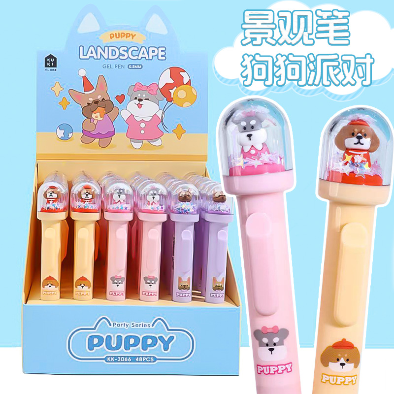 Bolígrafo de gel con paisaje de pingüino