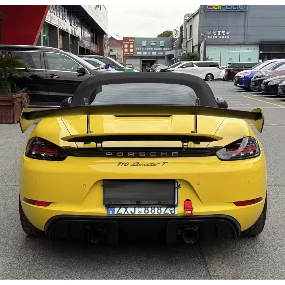 Suitable for Porsche 718 982 Cayman Boxster Modification to Gt4 Wide-Body Kit, Front Bumper, Rear Wing, Hood, and Fenders