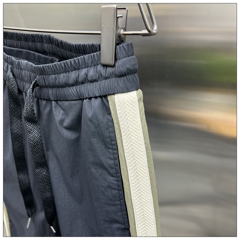 Spring summer quick drying washed loose men's side striped splicing trend slim fit leg binding cropped pants, sports and_voghion.com