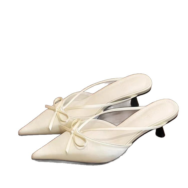 French Style Pointed Toe Stiletto Mules For Women Evening Elegant_voghion.com