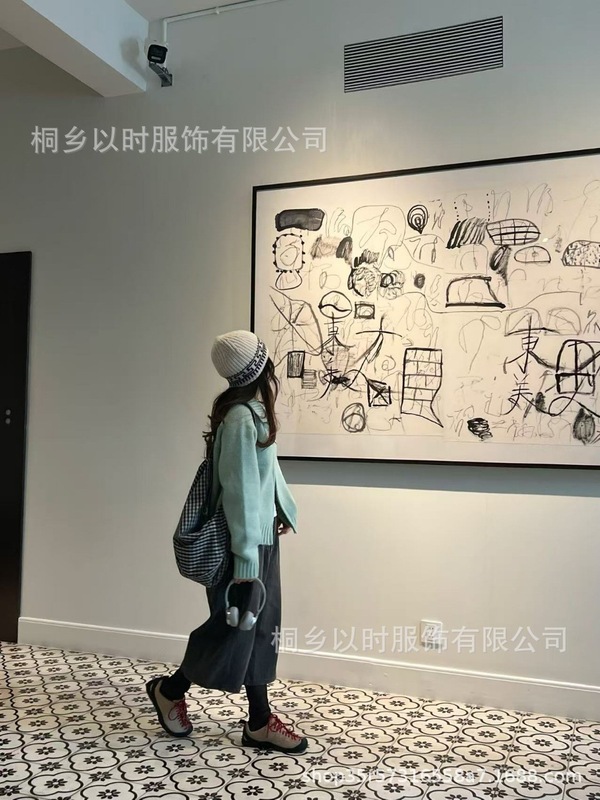 以时 韩系简约风翻领厚实毛衣外套 25秋冬新款宽松拉链针织开衫女|undefined