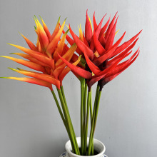 软胶小孔雀仿真花批发鹤望兰吊鸟垂鸟大孔雀蝎尾兰蟹钳假花装饰花