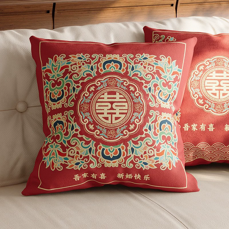 Pillow, red sofa, pillowcase for bed