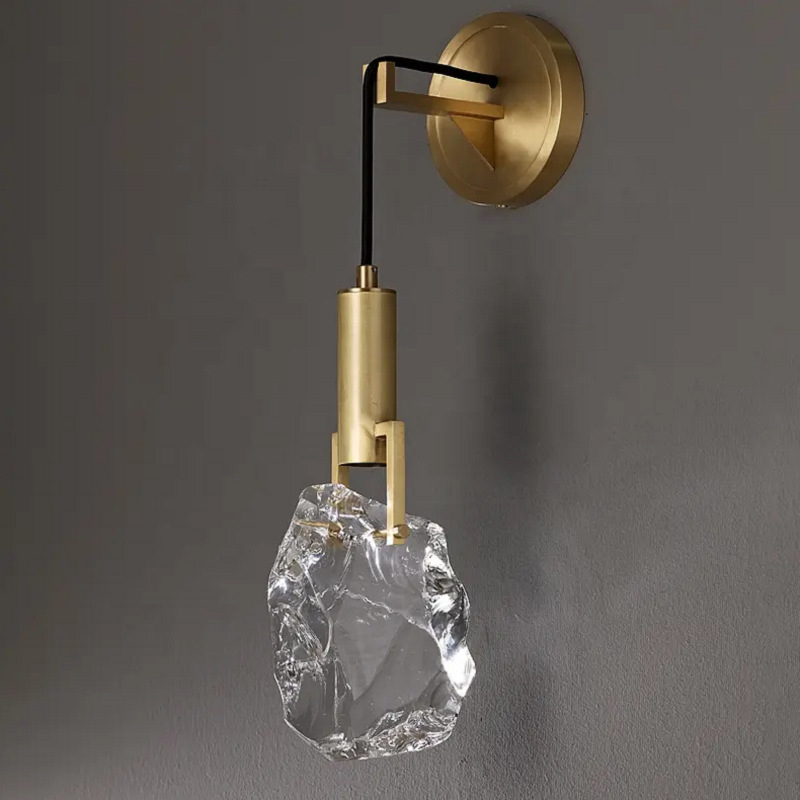 Casa modelo original nórdica lámpara de cabecera del dormitorio diseñador de piedra modelo diseño de lámpara de pared ligera decoración creativa completa